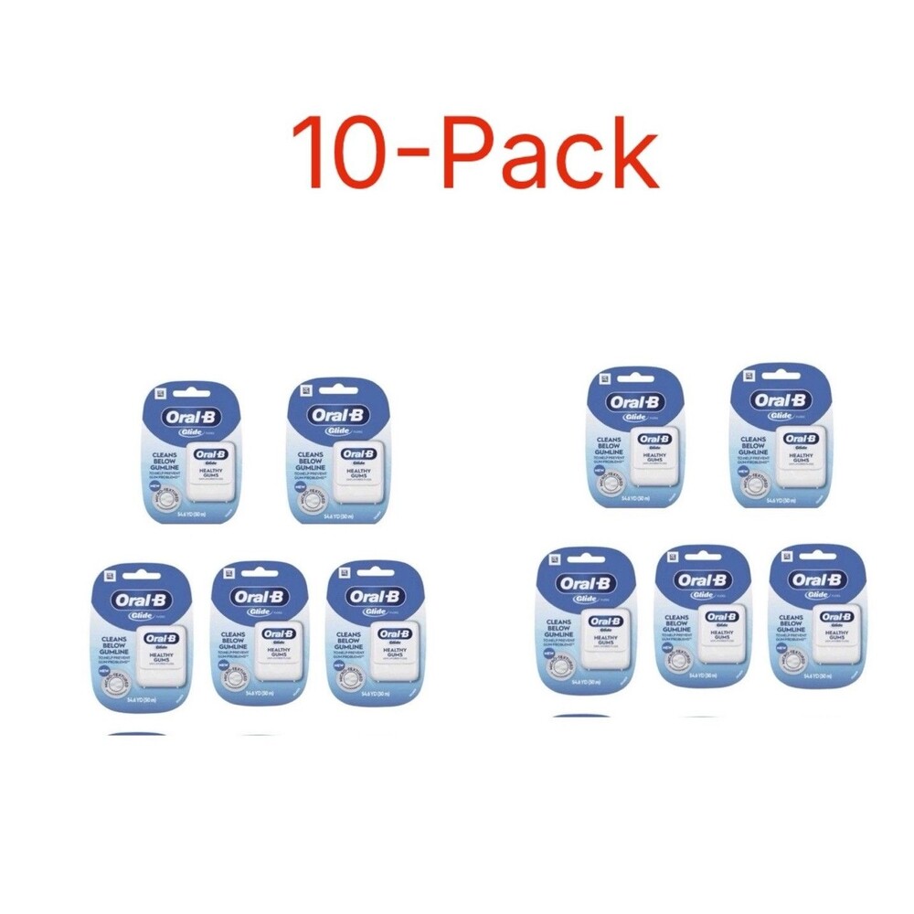 10-Pack Oral-B Glide Healthy gums, unflavored floss 50M